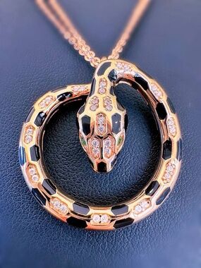 18k solid rose gold 0.2CTW Natural Diamond 0.03CTW Emerald stone Necklace Chain